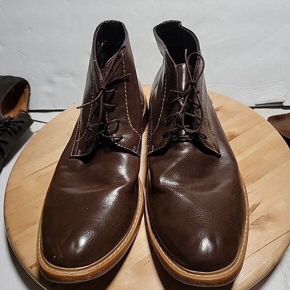 Steve Madden Lace Up Ankle Boot  Brown Leather PU Upper Textile Lining Mens 11.5 main image 9